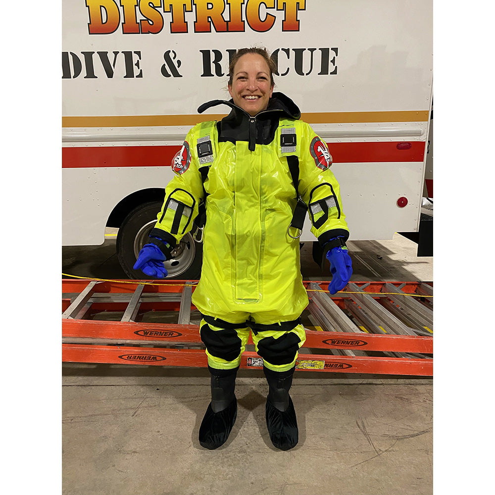 First Watch RS-1005 Ice Rescue Suit - Hi-Vis Yellow - S/M (Built to Fit 4’6”-5’8”)