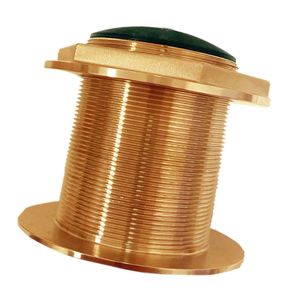 Echonautics Bronze Low-Profile Thru-Hull Medium-Frequency CHIRP Transducer - 1kW, 18° Tilt, 85-135kHz