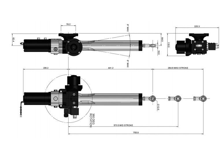 B&G Hydraulic Ram T1 12V Drive Unit