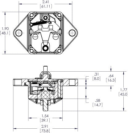 Blue Sea 285-Series 60 Amp Circuit Breaker Panel Mount