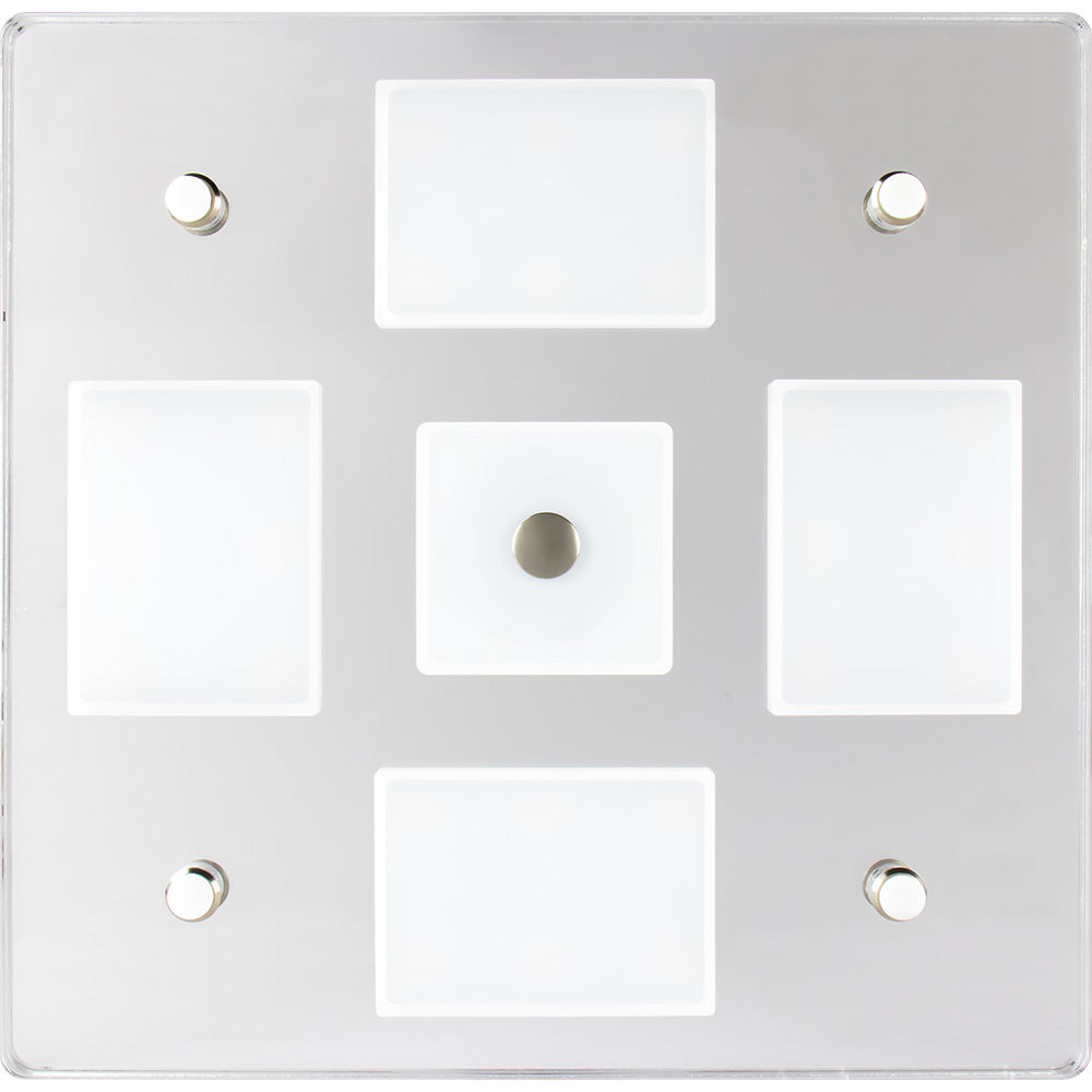 Sea-Dog Square LED Mirror Light w/On/Off Dimmer - White & Blue