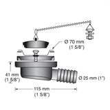 Scandvik Low Profile Drain Stopper - 1" Outlet