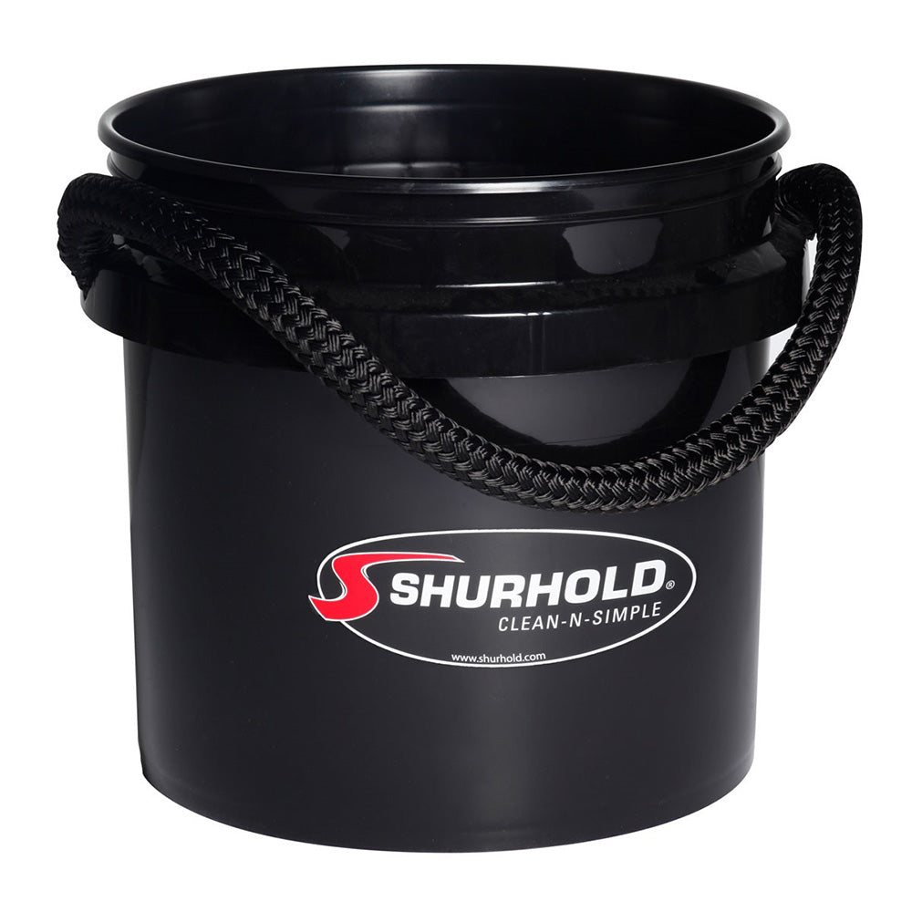 Shurhold World&#39;s Best Rope Handle Bucket - 3.5 Gallon - Black