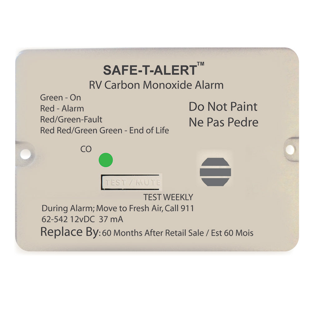 Safe-T-Alert 62 Series Carbon Monoxide Alarm - 12V - RV Flush Mount - White