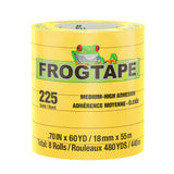 FrogTape CP 225 Medium-High Adhesion Masking Tape - 18MM x 55M x 8-Pack - Gold - Rated for 225?F