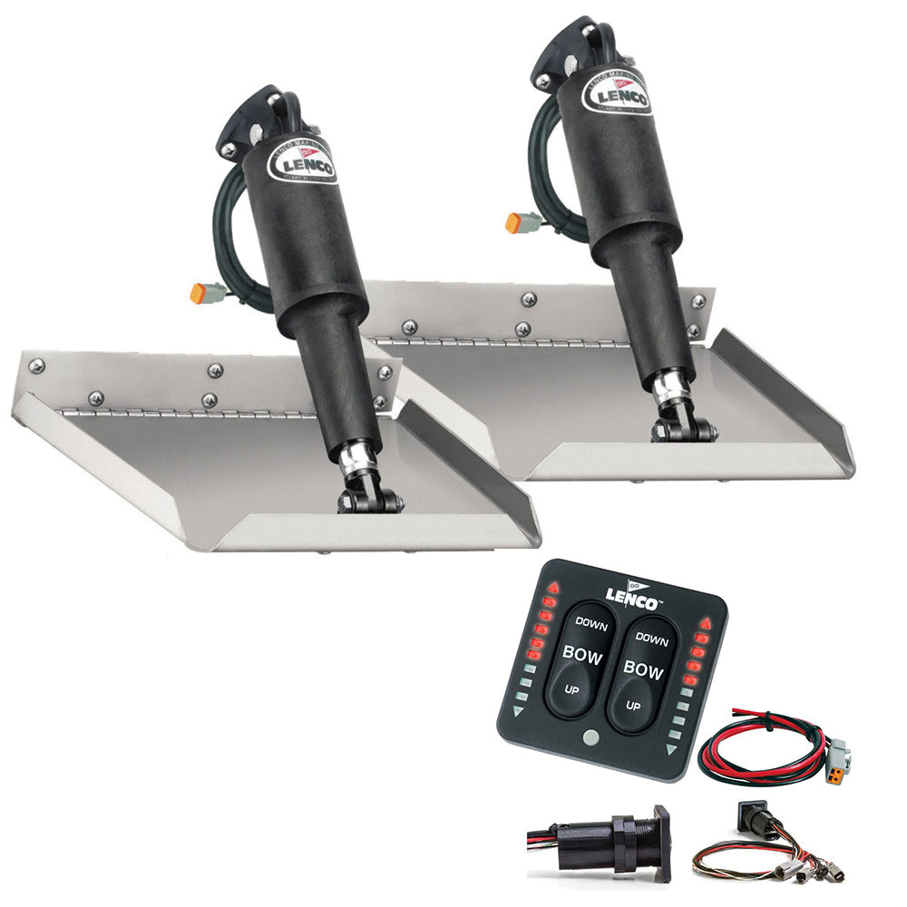 Lenco 12" x 12" Edgemount Trim Tab Kit w/LED Indicator Switch Kit 12V