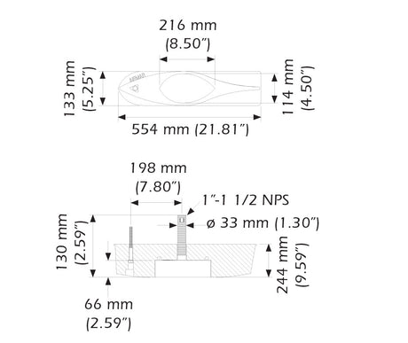 Airmar B275C-LHW-MM Transducer Low High Wide Beam