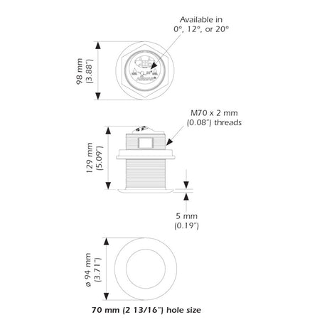 Airmar B75C-0-HW 0d Tilt High Wide CHIRP With Mix-n-Match Plug