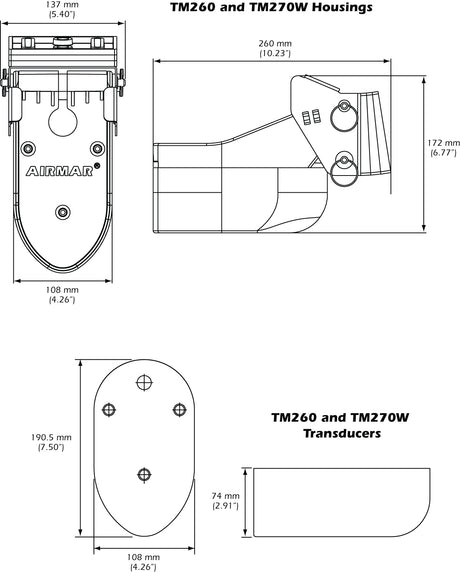 Airmar TM265C-LH Transducer With Bare Wire MMC