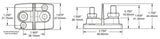 Blue Sea PowerPost Dual 1 x 5/16" and 1 x 3/8" Studs With Insulators