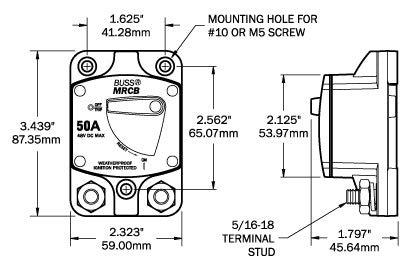 Blue Sea 187-Series 60 Amp Circuit Breaker Surface Mount
