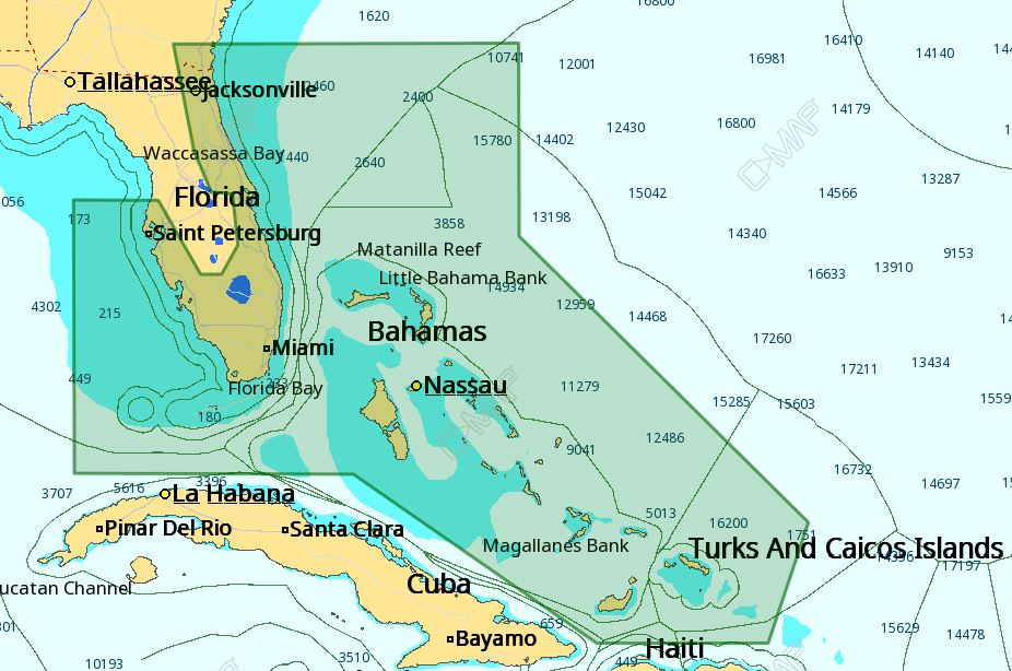 C-MAP M-NA-D943 4D Local Florida And The Bahamas