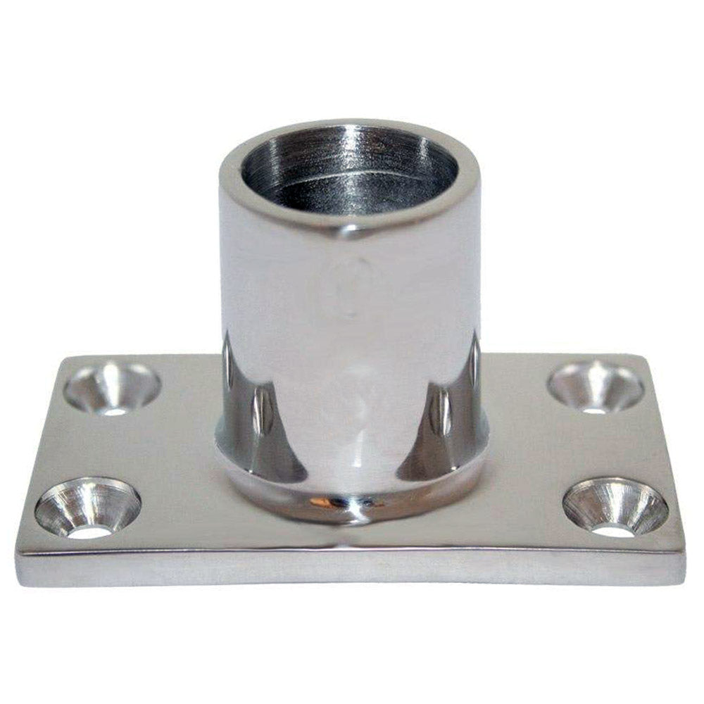 Whitecap &#8542;" O.D. 90&#176; Rectangle Base SS Rail Fitting