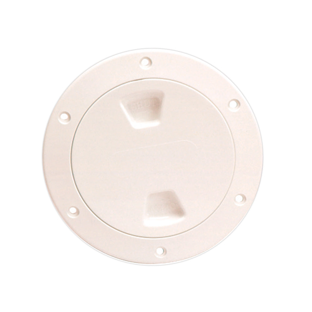 Beckson 4" Smooth Center Screw-Out Deck Plate - Beige