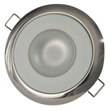 Lumitec Mirage - Flush Mount Down Light - Glass Finish/Polished SS Bezel - 2-Color White/Blue Dimming