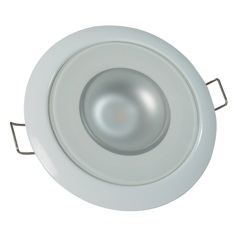 Lumitec Mirage - Flush Mount Down Light - Glass Finish/White Bezel - 4-Color White/Red/Blue/Purple Non-Dimming