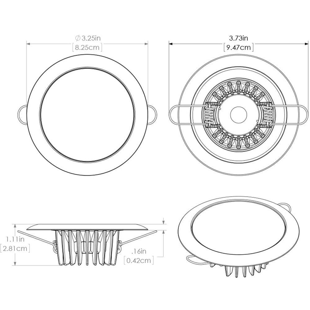 Lumitec Mirage - Flush Mount Down Light - Glass Finish/White Bezel - 3-Color Red/Blue Non-Dimming w/White Dimming