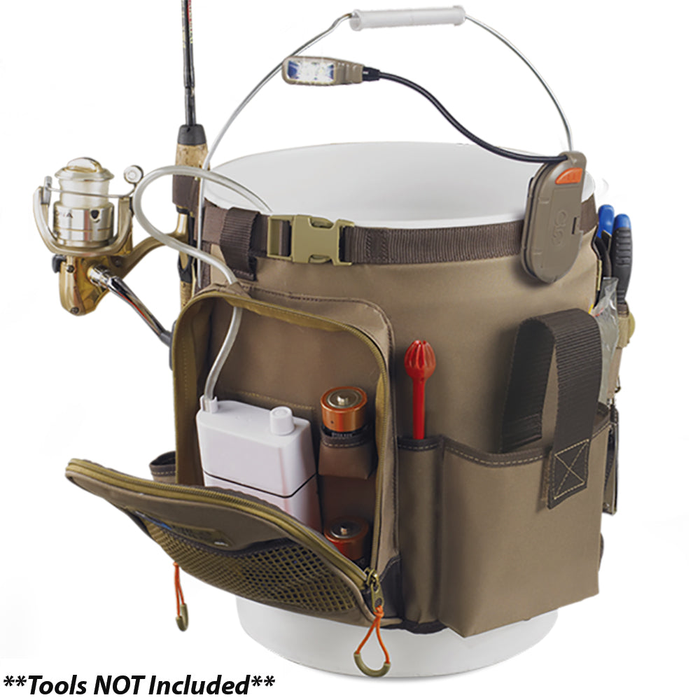 Wild River RIGGER 5 Gallon Bucket Organizer w/Light, Plier Holder & Retractable Lanyard