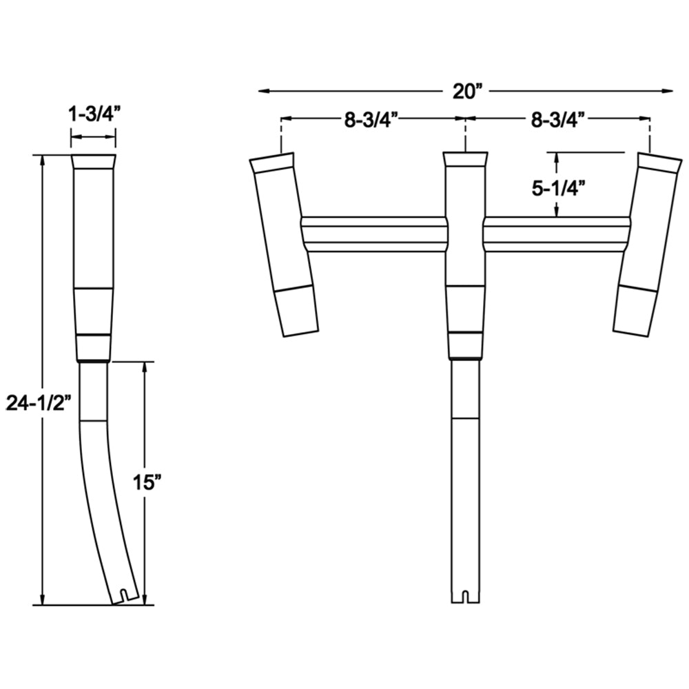 TACO Kite Fishing 3-Rod Cluster