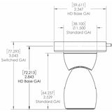 Lumitec GAI2 White Dimming/Red & Blue Non-Dimming Heavy Duty Base - Brushed Housing