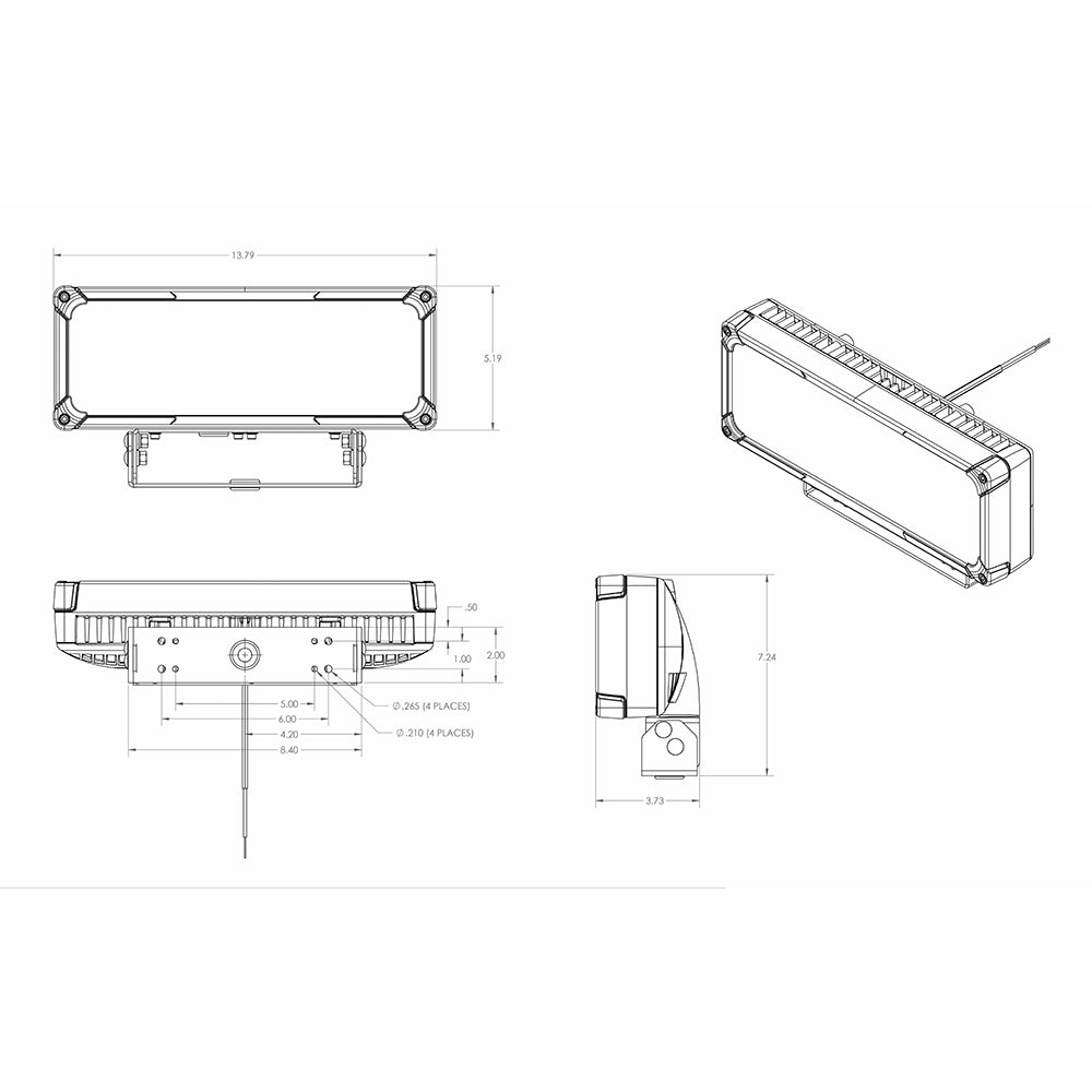 Lumitec Maxillume tr150 LED Flood Light - Trunnion Mount