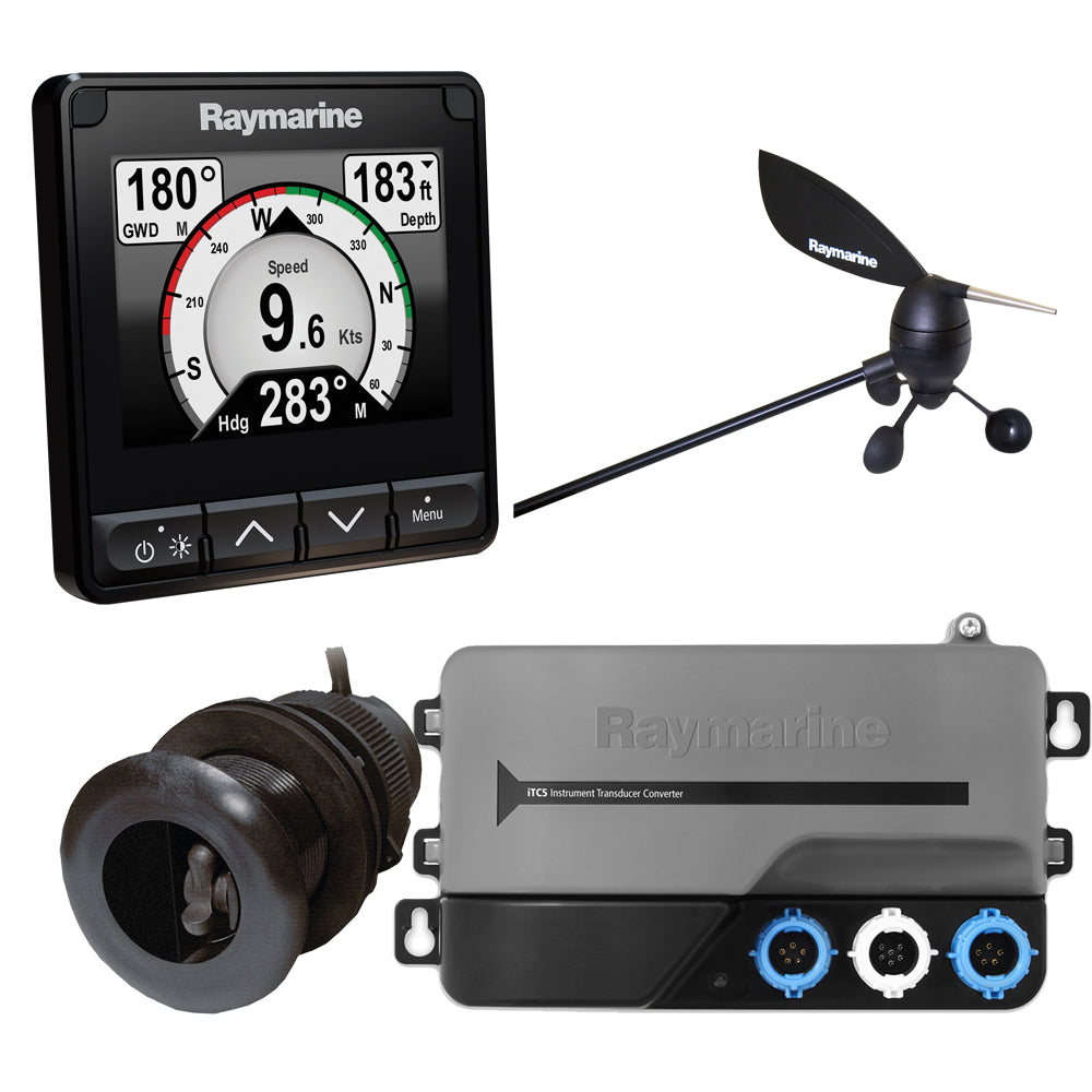 Raymarine i70s System Pack w/Color Instrument &amp; Wind, DST Transducers, iTC-5, and STng Backbone