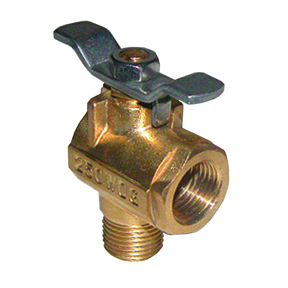 GROCO 1/2" NPT 90&deg; Bronze Fuel Valve