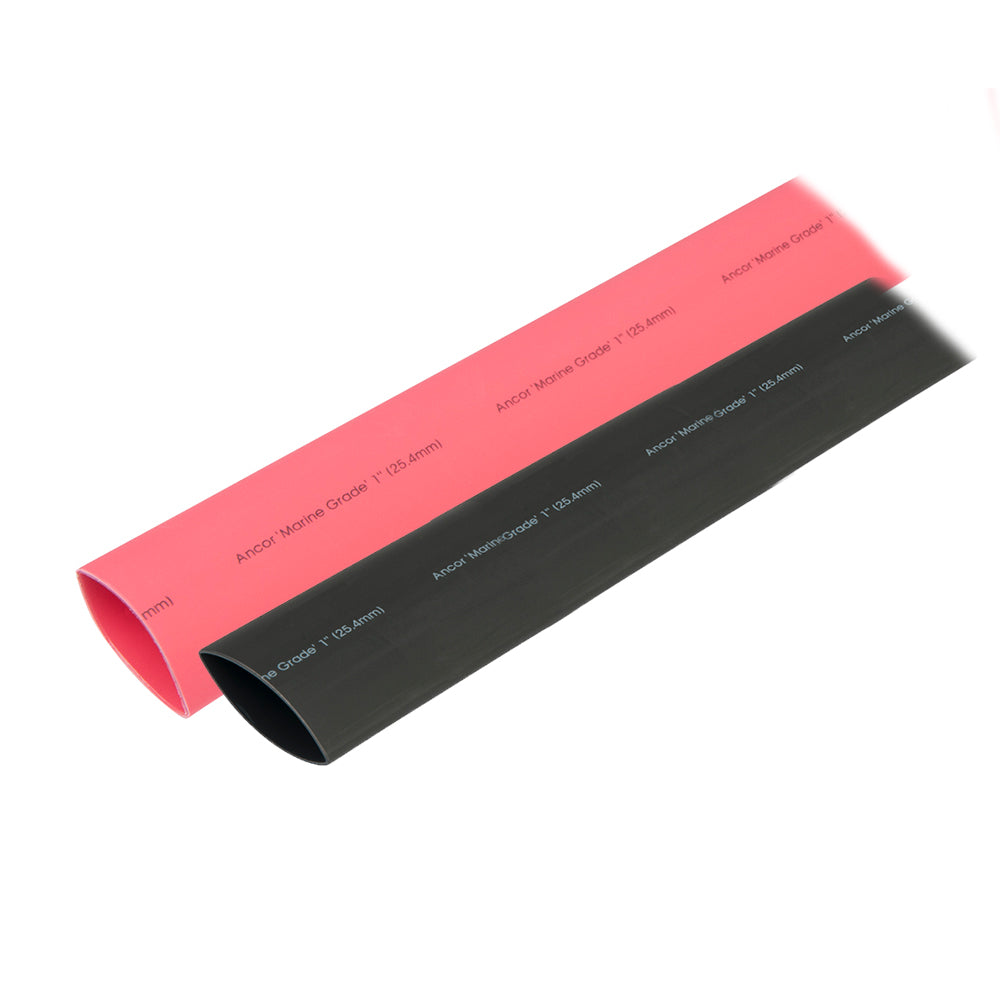 Ancor Heat Shrink Tubing 1" x 3" - Black &amp; Red Combo