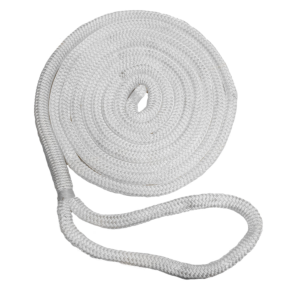 New England Ropes 3/8" Double Braid Dock Line - White - 25&#39;