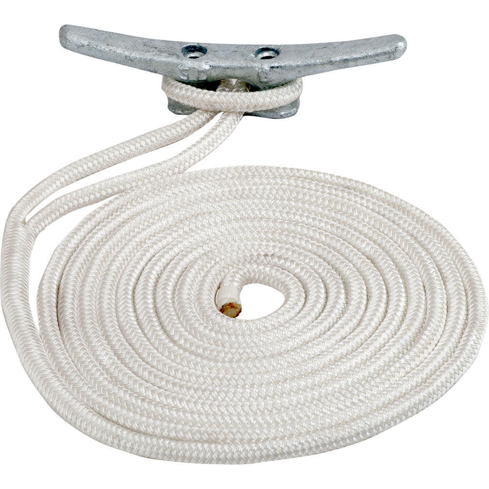 Sea-Dog Double Braided Nylon Dock Line - 3/8" x 10&#39; - White