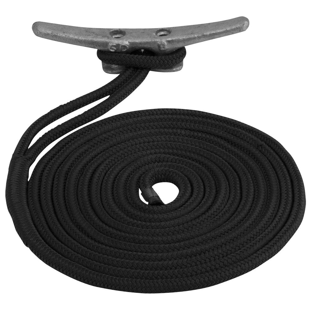 Sea-Dog Double Braided Nylon Dock Line - 1/2" x 30&#39; - Black