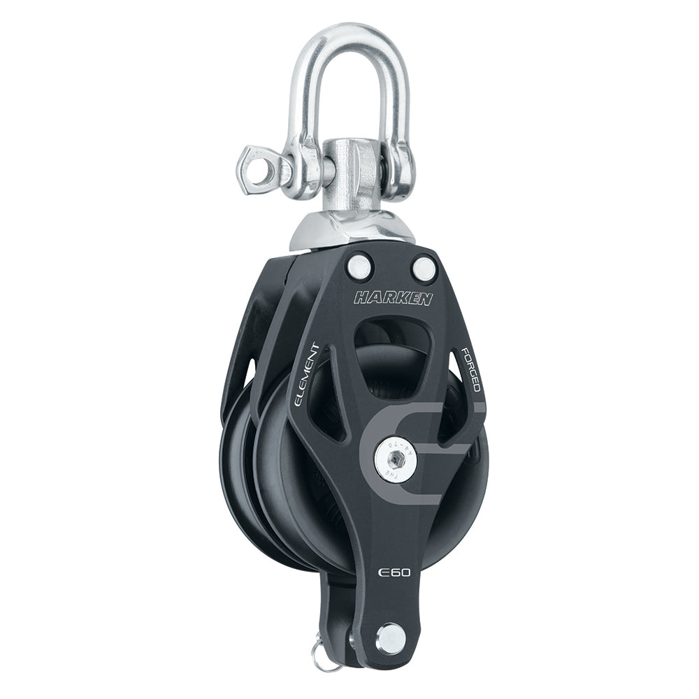 Harken 60mm Double Aluminum Element Block w/Swivel &amp; Becket