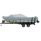 Carver Performance Poly-Guard Wide Series Styled-to-Fit Boat Cover f/18.5&#39; Aluminum V-Hull Boats w/Walk-Thru Windshield - Grey