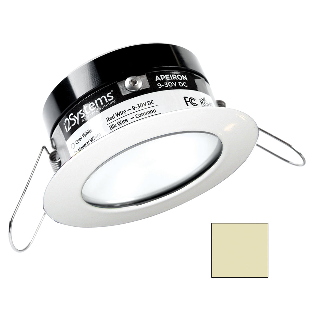 i2Systems Apeiron PRO A503 - 3W Spring Mount Light - Round - Warm White - White Finish