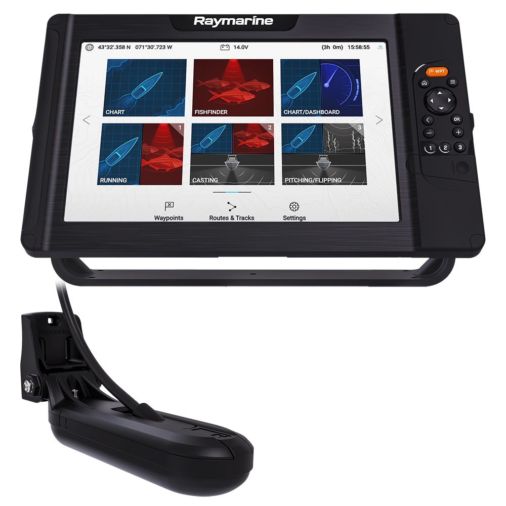 Raymarine Element 12 HV Combo w/HV-100 Transom Mount Transducer &amp; Lighthouse North America Chart