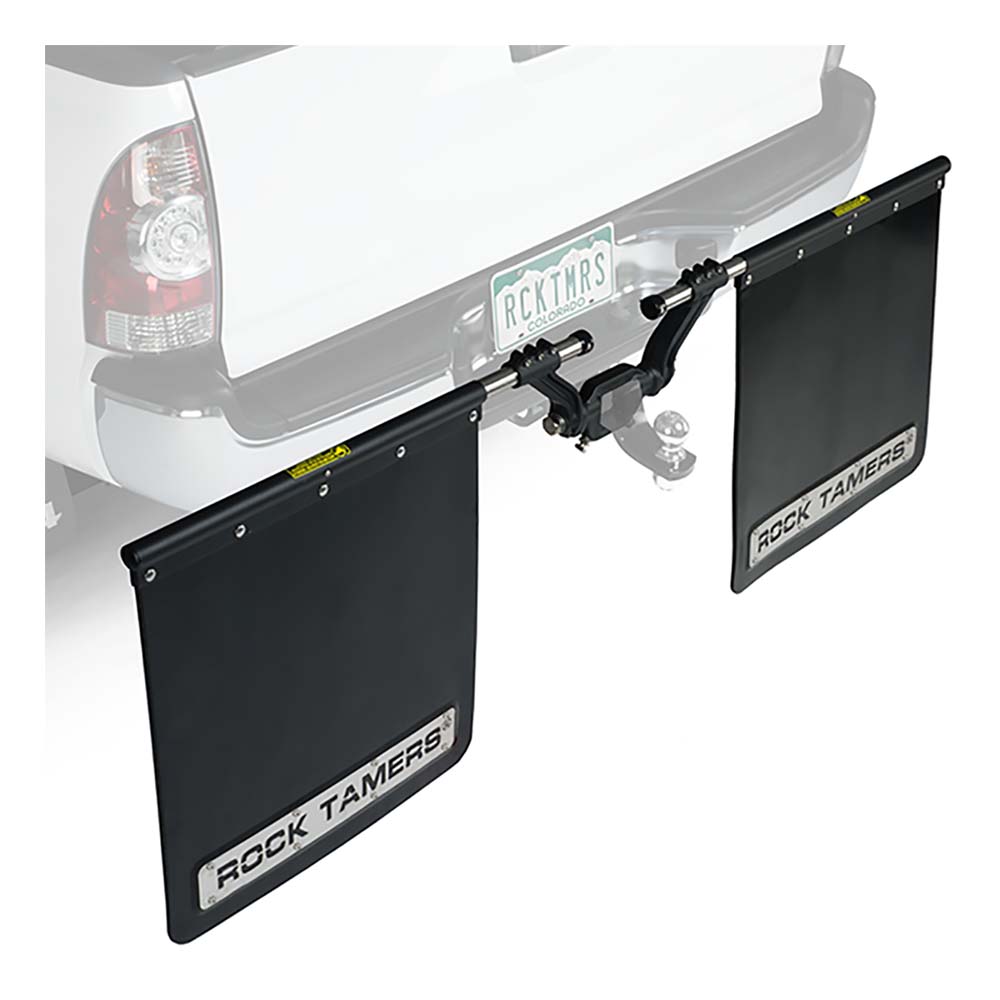 ROCK TAMERS 2.5" Hub Mudflap System - Matte Black/Stainless