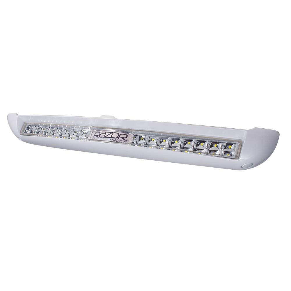 Lumitec Razor Light Bar - Flood - White Housing w/Inverted Logo Flush Mount