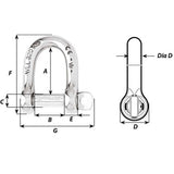 Wichard Self-Locking D Shackle - Diameter 4mm - 5/32"