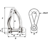 Wichard Self-Locking Twisted Shackle - Diameter 6mm - 1/4"