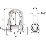 Wichard Captive Pin D Shackle - Diameter 4mm - 5/32"