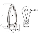 Wichard Captive Pin Twisted Shackle - Diameter 5mm - 3/16"