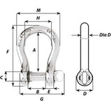 Wichard Captive Pin Bow Shackle - Diameter 6mm - 1/4"