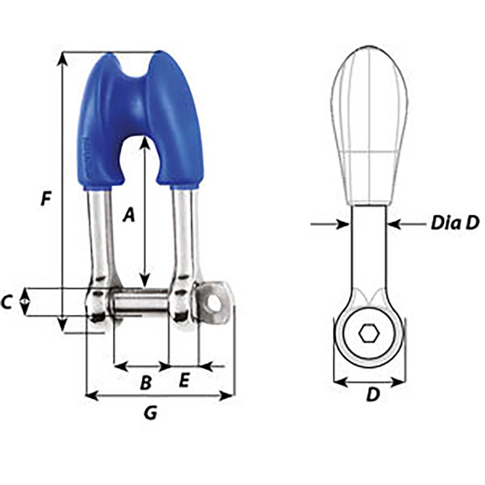 Wichard Thimble Shackle - Captive Pin - Diameter 8mm - 5/16"