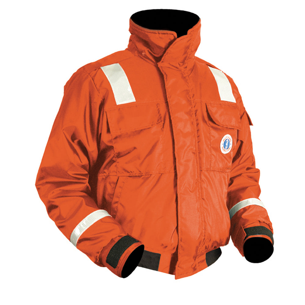 Mustang Classic Flotation Bomber Jacket w/Reflective Tape - Orange - XL