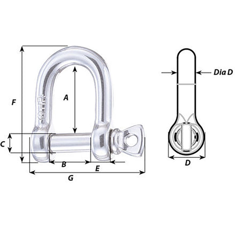 Wichard HR D Shackle - Diameter 15/64"