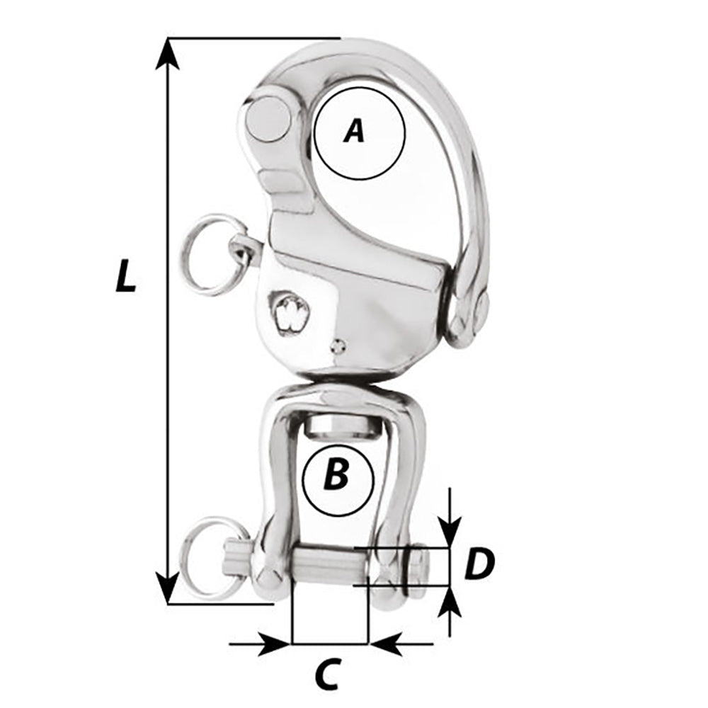 Wichard HR Snap Shackle With Clevis Pin Swivel - 120mm Length - 4-23/32"