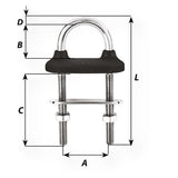 Wichard Black Watertight U-Bolt - 6mm Diameter - 15/64" - 70mm Length - 2-3/4"