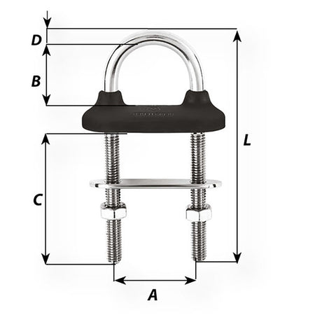 Wichard Black Watertight U-Bolt - 10mm Diameter - 25/64" - 110mm Length - 4-21/64"