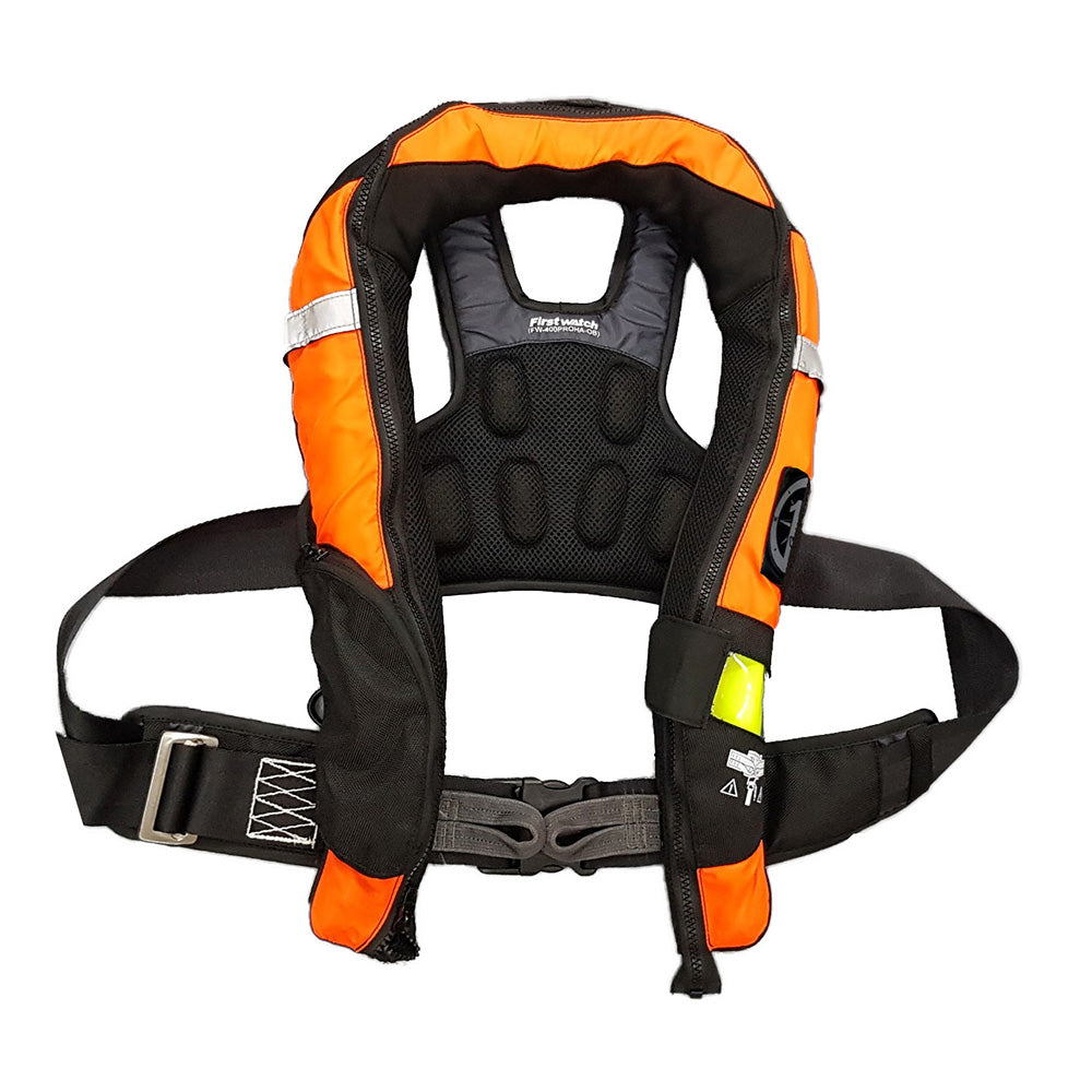 First Watch FW-40PRO Ergo Auto Inflatable PFD w/Harness - Hi-Vis Orange &amp; Black