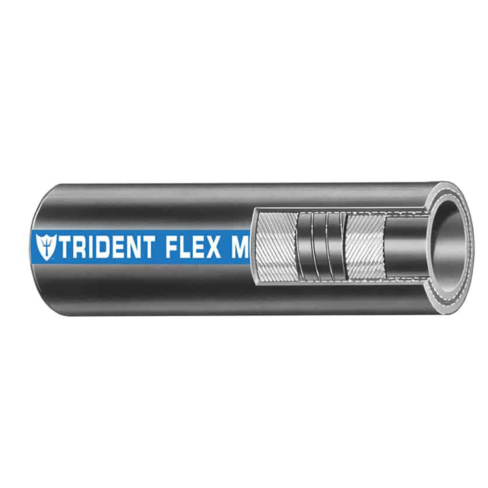 Trident Marine 1" x 50&#39; Coil Flex Marine Wet Exhaust &amp; Water Hose - Black